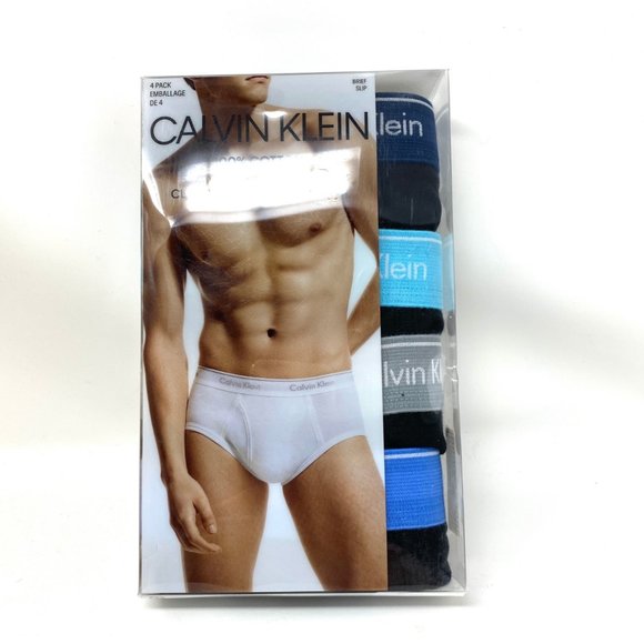 💖MEGA SALE💖Calvin Klein Men's 4-Pack Brief Slip Black Cotton Logo NB4000917 - Picture 6 of 9